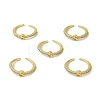 Clear Cubic Zirconia Initial Letter Open Cuff Ring RJEW-H120-09G-S-4