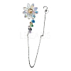Glass Flower Hanging Suncatchers HJEW-C009-01F-1