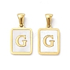 Ion Plating(IP) 304 Stainless Steel Pave Shell Pendants STAS-G327-01G-G-1