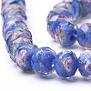 Handmade Gold Sand Lampwork Beads Strands LAMP-R141-8mm-05-2
