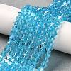Transparent Electroplate Glass Beads Strands EGLA-A039-T4mm-B19-4