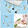 Alloy Enamel Star & Moon Pendant Locking Stitch Markers HJEW-AB00041-5