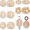 20Pcs 5 Styles Hollow Wooden Pendants WOOD-CA0001-54-1