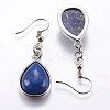 Natural Lapis Lazuli Dangle Earrings EJEW-P143-A07-2