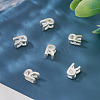 6Pcs 925 Sterling Silver Hollow Initial Beads STER-TA0001-53R-6