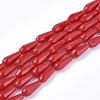 Opaque Solid Color Glass Beads Strands GLAA-T009-001A-1