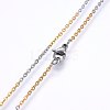 304 Stainless Steel Cable Chain Necklaces STAS-O099-36GP-2