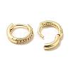 Brass Micro Pave Clear Cubic Zirconia Hoop Earrings for Women EJEW-E295-26KCG-2