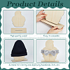 Head Shaped Wooden Hat Display Stands ODIS-WH0086-148C-4