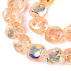 Electroplate Transparent Glass Beads Strands EGLA-N057-02A-04-3