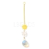 Wire Wrapped Nuggets Natural Quartz Crystal Pendant Decorations HJEW-C008-03A-G-1