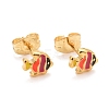 304 Stainless Steel Enamel Stud Earrings EJEW-B009-24G-2