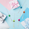 Electroplate Glass Bullet Pendant Decorations HJEW-PH01827-5