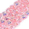 Electroplate Transparent Glass Beads Strands EGLA-N057-02A-06-1
