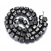 Electroplated Natural Lava Rock Beads Strands G-T114-65-3
