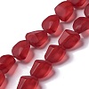 Transparent Frosted Glass Beads Strands FGLA-S001-02H-1