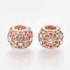 Rose Gold Plated Alloy European Beads X-MPDL-S067-17B-RG-1