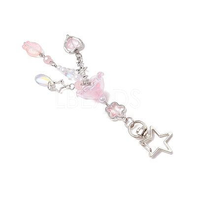 Jellyfish Glass Pendant Decorations HJEW-JM02962-01-1