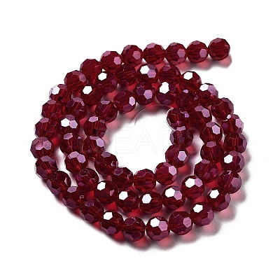 Electroplate Transparent Glass Beads Strands EGLA-A035-T8mm-A02-1