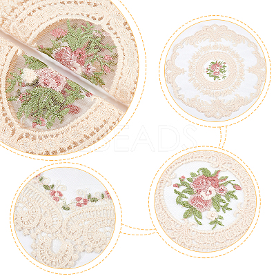 6Pcs 3 Style Polyester Embroidery Table Mats AJEW-GF0004-86-1