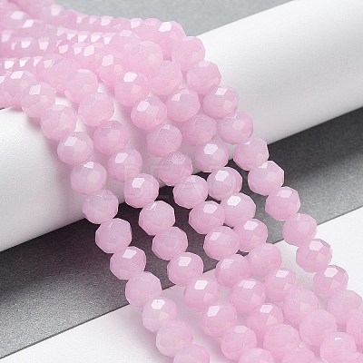 Baking Paint Imitation Jade Glass Bead Strands DGLA-A034-J8MM-A26-1