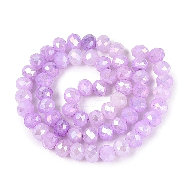 Dyed Crackle Imitation Jade Glass Beads Strands EGLA-Q131-02C-04-1