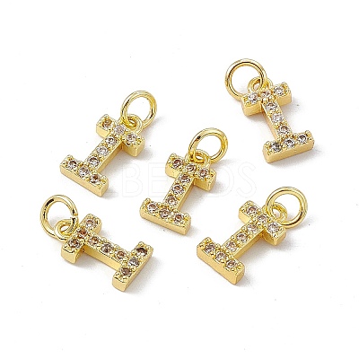 Real 18K Gold Plated Brass Micro Pave Clear Cubic Zirconia Charms KK-E068-VB452-I-1