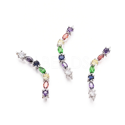 Chakra Brass Micro Pave Cubic Zirconia Links Connectors ZIRC-G161-28-1
