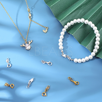 24Pcs 6 Styles Brass Spring Ring Clasps FIND-PH0009-98-1