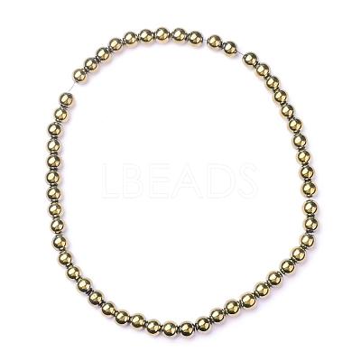 Non-magnetic Synthetic Hematite Beads Strands G-S096-6mm-8-1