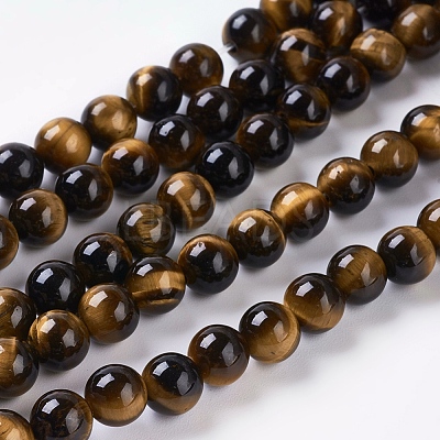 Natural Tiger Eye Beads Strands X-G-C076-6mm-1B-1