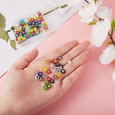 150Pcs 10Colors Handmade Evil Eye Lampwork Beads LAMP-SZ0001-17-1