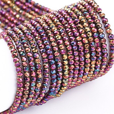 Electroplate Glass Beads Strands EGLA-F149-FP-M-1