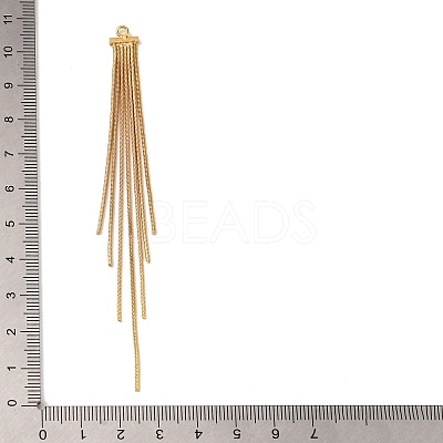 Brass Square Snake Chain Tassel Big Pendants KK-G510-10G-1