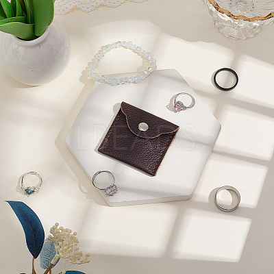 1Pc Square Leather Ring Storage Bags with Snap Button ABAG-CL0001-23-1