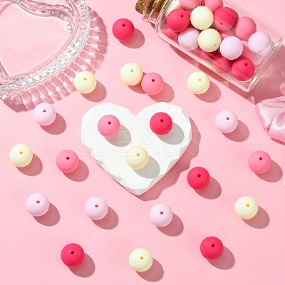 Rubberized Style Opaque Acrylic Beads MACR-CJC0009-02E-1