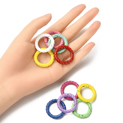 10Pcs Spray Painted Alloy Spring Gate Rings FIND-YW0001-56-1