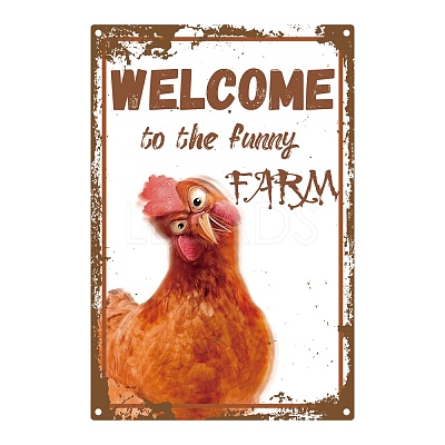 Rectangle Vintage Metal Iron Sign Poster AJEW-WH0157-164-1