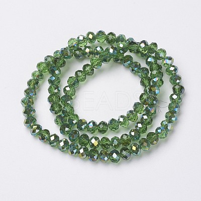 Electroplate Transparent Glass Beads Strands EGLA-A034-T8mm-S10-1