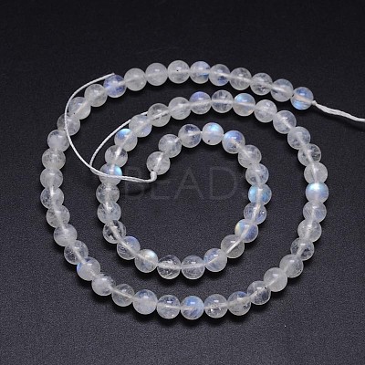 Natural Rainbow Moonstone Round Bead Strands G-M263-C-02-1
