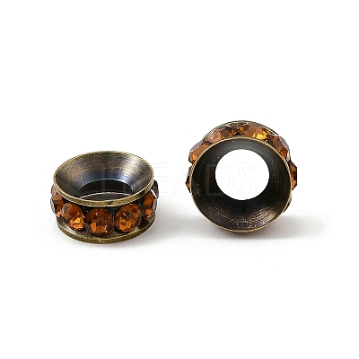 Brass Rhinestone Spacer Beads X-RB-A020-10mm-15AB-1