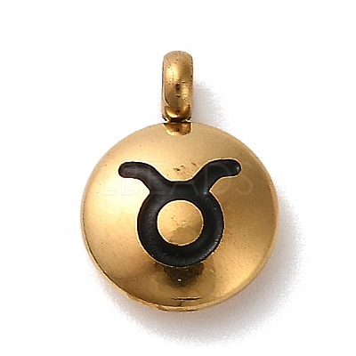 304 Stainless Steel Black Enamel Charms LS-STAS-R009-02G-03-1