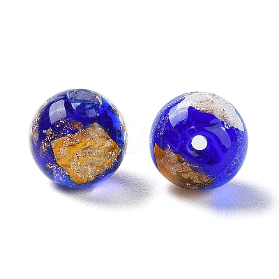 Handmade Gold & Silver Foil Lampwork Beads GLAA-G107-07B-04-1