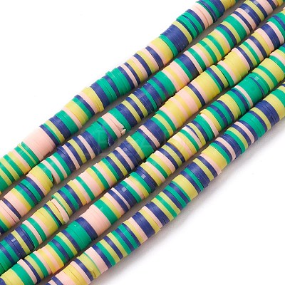 Handmade Polymer Clay Beads Strands CLAY-R089-8mm-T028-1