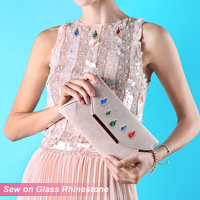 45Pcs 6 Styles Sew on Glass Rhinestone FIND-GA0004-48-1