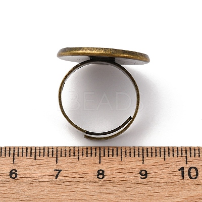 Brass Adjustable Ring Blank Base Cabochon Setting Components X-KK-O003-05AB-NF-1