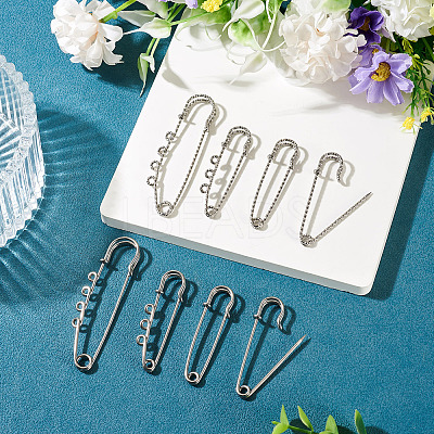 6 Styles 304 Stainless Steel Safety Pins Brooch Findings STAS-TA0006-12P-1