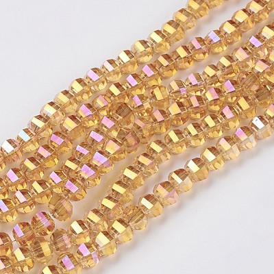 Electroplate Glass Beads Strands EGLA-L012-B-FR01-1