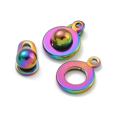 Ion Plating(IP) 201 Stainless Steel Snap Clasps STAS-F139-082M-1