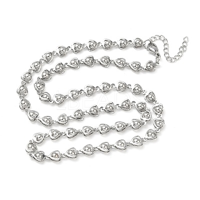 304 Stainless Steel Heart Link Chain Necklaces SA-CBA2696-01P-1